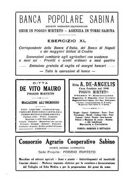 Terra Sabina storia, arte, lettere, agricoltura, industria, commercio