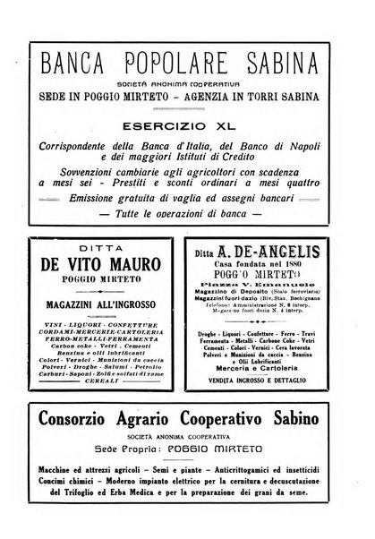 Terra Sabina storia, arte, lettere, agricoltura, industria, commercio