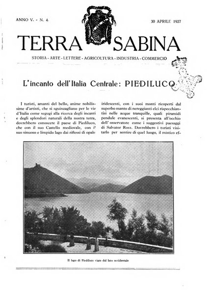 Terra Sabina storia, arte, lettere, agricoltura, industria, commercio