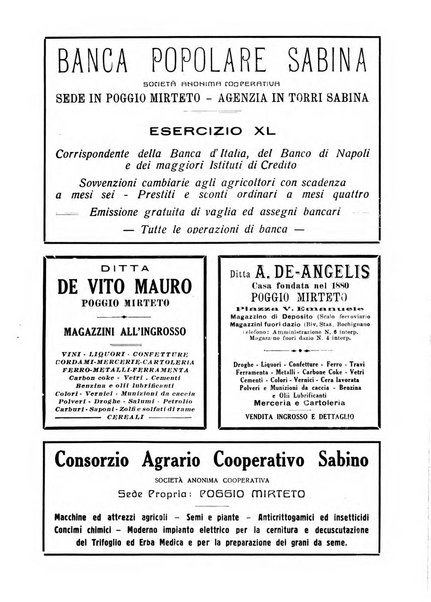 Terra Sabina storia, arte, lettere, agricoltura, industria, commercio