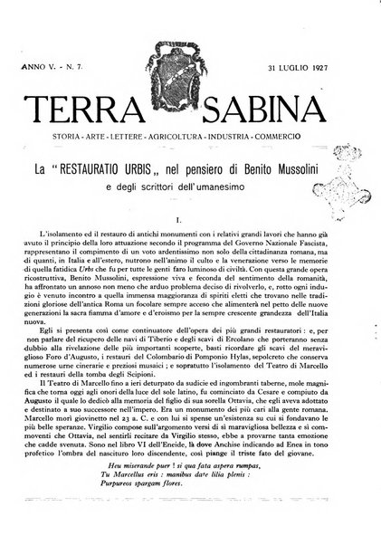 Terra Sabina storia, arte, lettere, agricoltura, industria, commercio