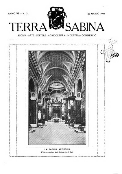 Terra Sabina storia, arte, lettere, agricoltura, industria, commercio