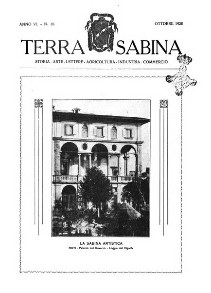 Terra Sabina storia, arte, lettere, agricoltura, industria, commercio