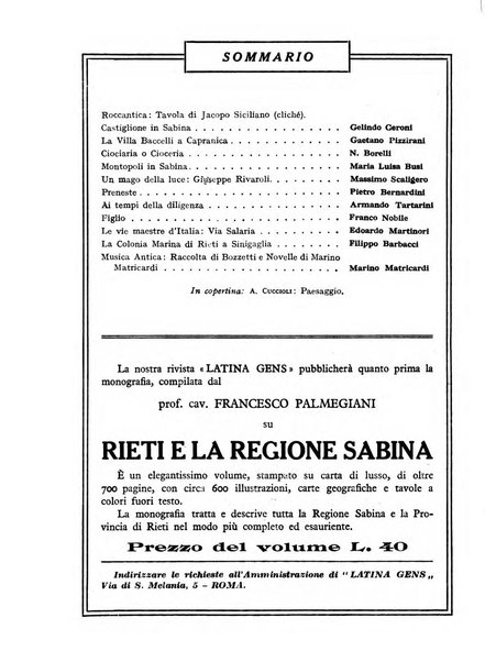 Latina gens rassegna del Lazio, dell'Umbria e della Sabina