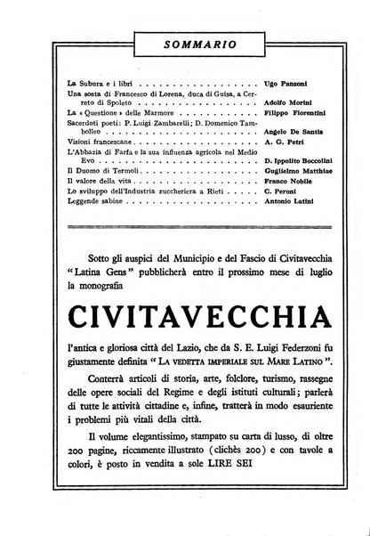 Latina gens rassegna del Lazio, dell'Umbria e della Sabina