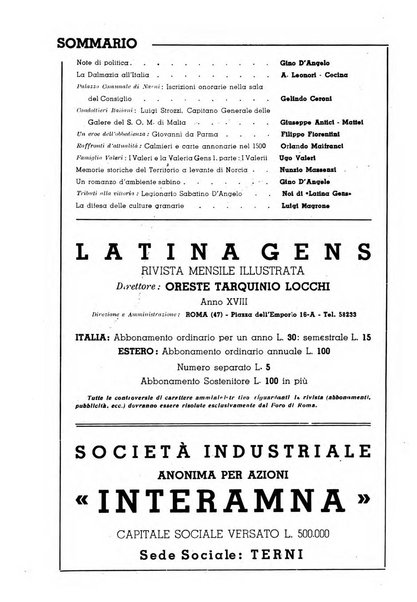 Latina gens rassegna del Lazio, dell'Umbria e della Sabina