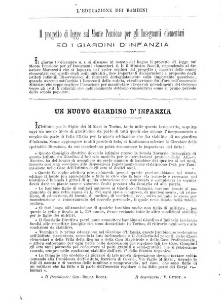 L'educazione dei bambini giornale per le famiglie e per gli istituti infantili