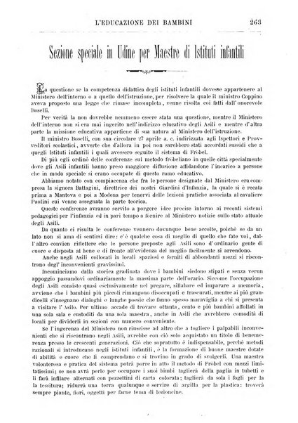 L'educazione dei bambini giornale per le famiglie e per gli istituti infantili