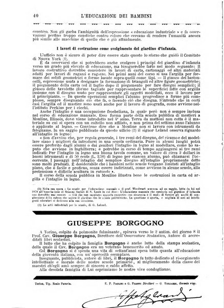 L'educazione dei bambini giornale per le famiglie e per gli istituti infantili