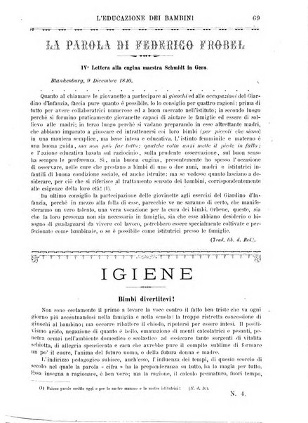 L'educazione dei bambini giornale per le famiglie e per gli istituti infantili