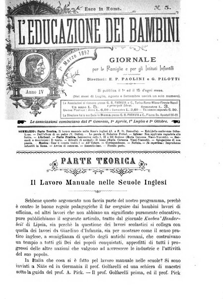 L'educazione dei bambini giornale per le famiglie e per gli istituti infantili