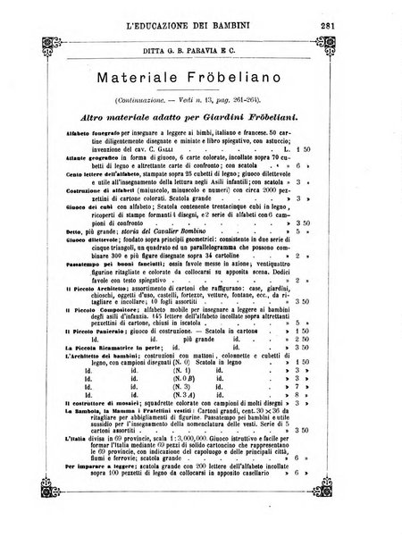 L'educazione dei bambini giornale per le famiglie e per gli istituti infantili