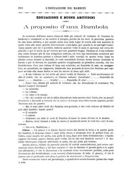 L'educazione dei bambini giornale per le famiglie e per gli istituti infantili