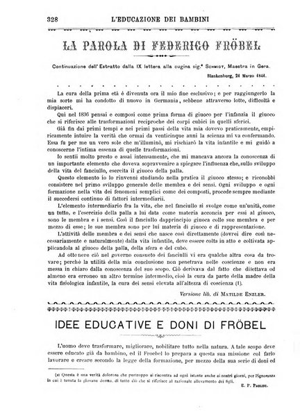 L'educazione dei bambini giornale per le famiglie e per gli istituti infantili