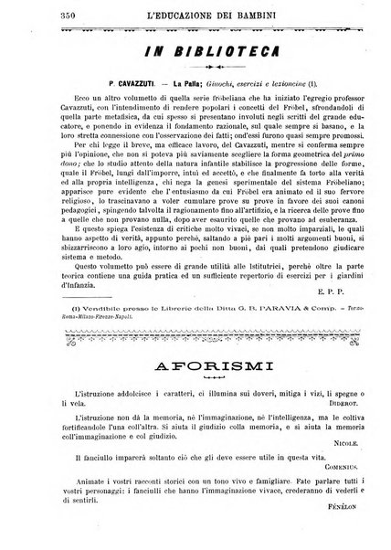 L'educazione dei bambini giornale per le famiglie e per gli istituti infantili