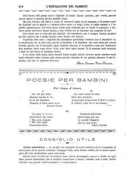 L'educazione dei bambini giornale per le famiglie e per gli istituti infantili