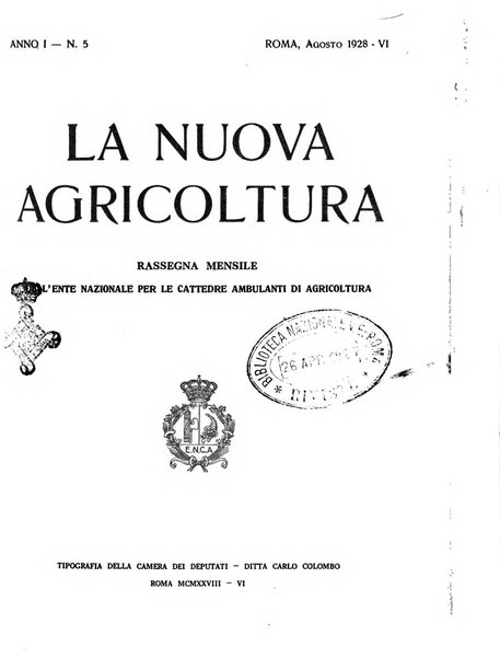 La nuova agricoltura rassegna mensile dell'Ente nazionale per le cattedre ambulanti di agricoltura