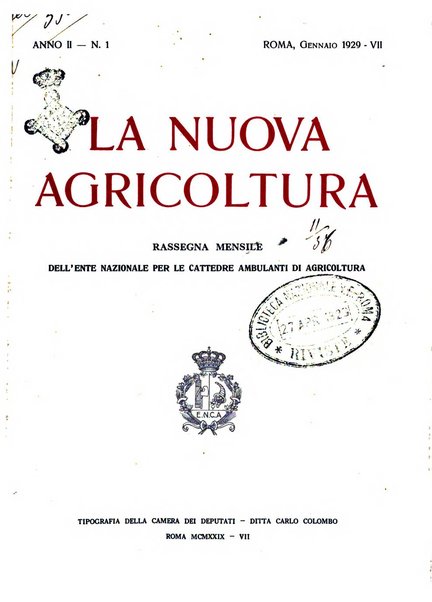 La nuova agricoltura rassegna mensile dell'Ente nazionale per le cattedre ambulanti di agricoltura