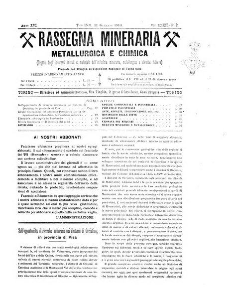 Rassegna mineraria metallurgica e chimica