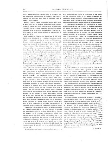 Rassegna mineraria metallurgica e chimica