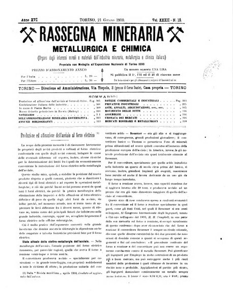 Rassegna mineraria metallurgica e chimica