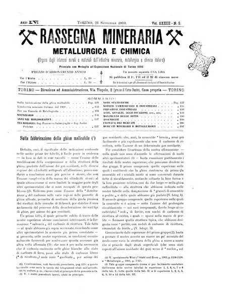 Rassegna mineraria metallurgica e chimica