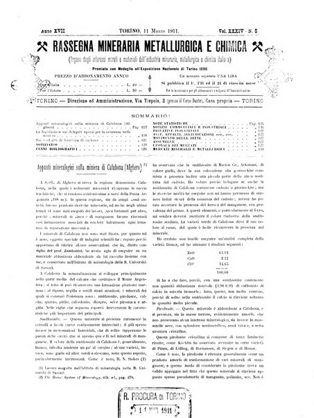 Rassegna mineraria metallurgica e chimica