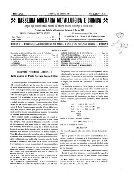 Rassegna mineraria metallurgica e chimica