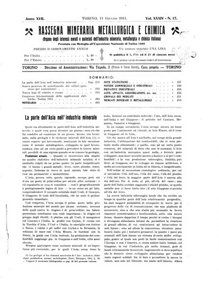 Rassegna mineraria metallurgica e chimica