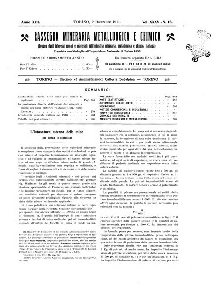 Rassegna mineraria metallurgica e chimica