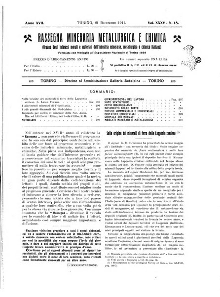 Rassegna mineraria metallurgica e chimica