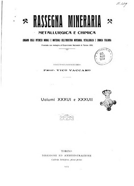 Rassegna mineraria metallurgica e chimica