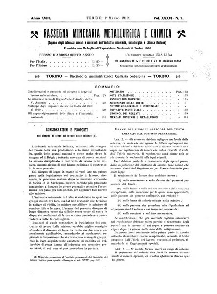 Rassegna mineraria metallurgica e chimica