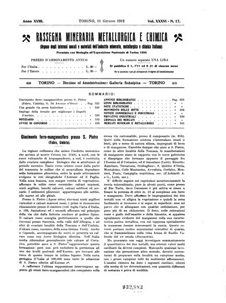 Rassegna mineraria metallurgica e chimica