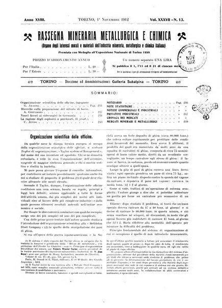 Rassegna mineraria metallurgica e chimica