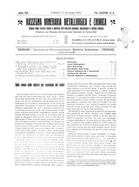 Rassegna mineraria metallurgica e chimica