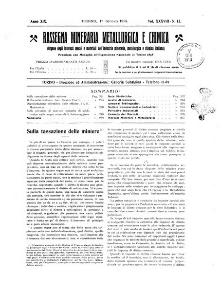 Rassegna mineraria metallurgica e chimica