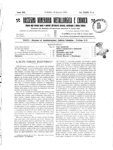 Rassegna mineraria metallurgica e chimica