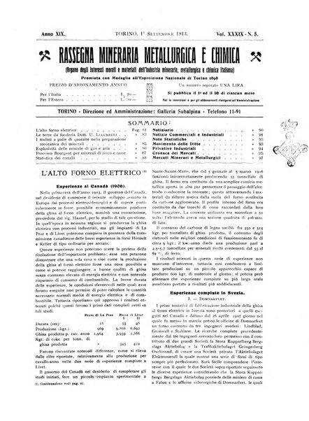 Rassegna mineraria metallurgica e chimica