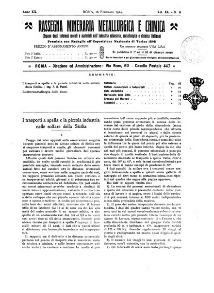 Rassegna mineraria metallurgica e chimica