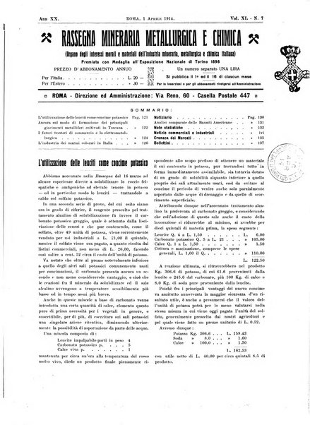 Rassegna mineraria metallurgica e chimica