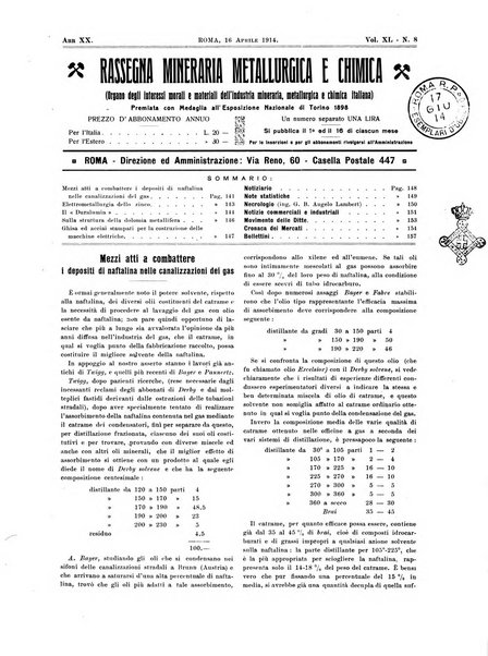 Rassegna mineraria metallurgica e chimica