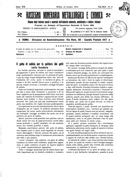 Rassegna mineraria metallurgica e chimica