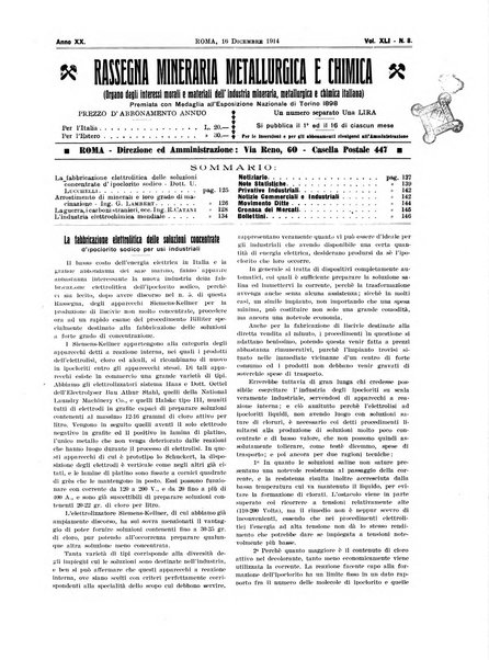 Rassegna mineraria metallurgica e chimica