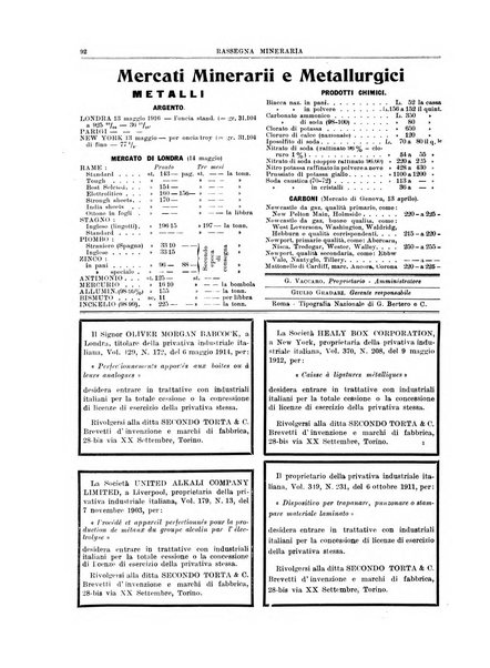 Rassegna mineraria metallurgica e chimica