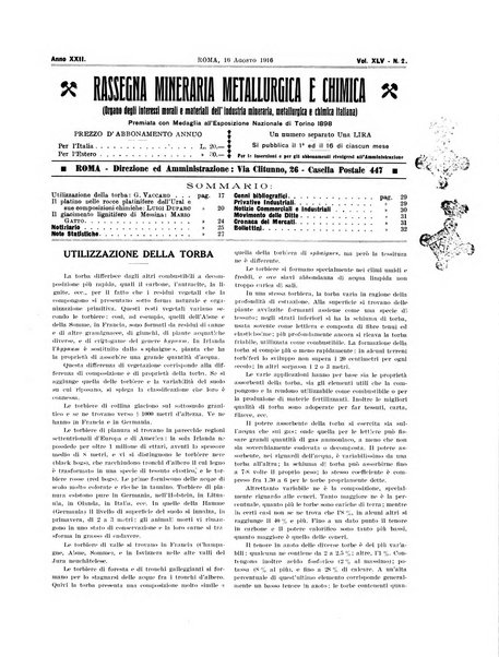 Rassegna mineraria metallurgica e chimica