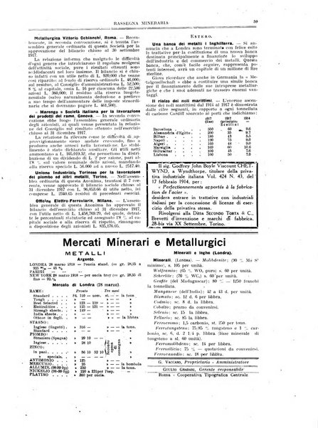 Rassegna mineraria metallurgica e chimica