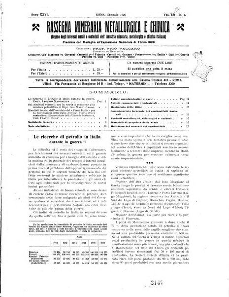 Rassegna mineraria metallurgica e chimica