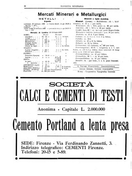 Rassegna mineraria metallurgica e chimica