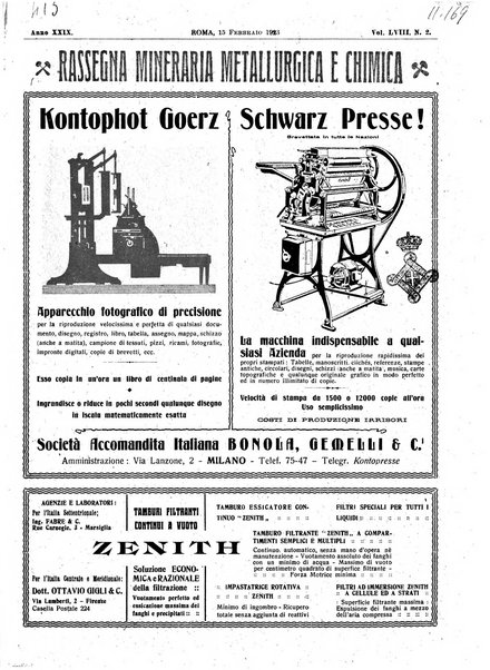 Rassegna mineraria metallurgica e chimica